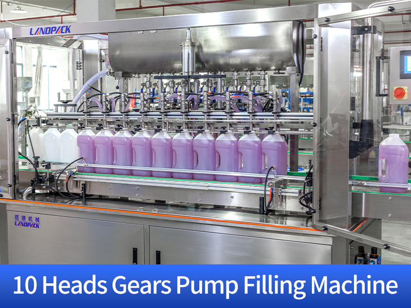 Automatic 4/6/8/10 Heads Gear Pump Liquid Filling Capping Labeling Machine Line