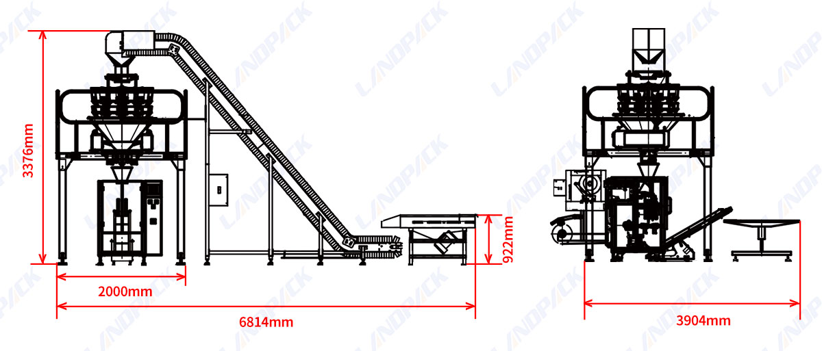 Automatic Dried Fruit Prunes Vertical Pouch Weighing Filling Packaging Machine