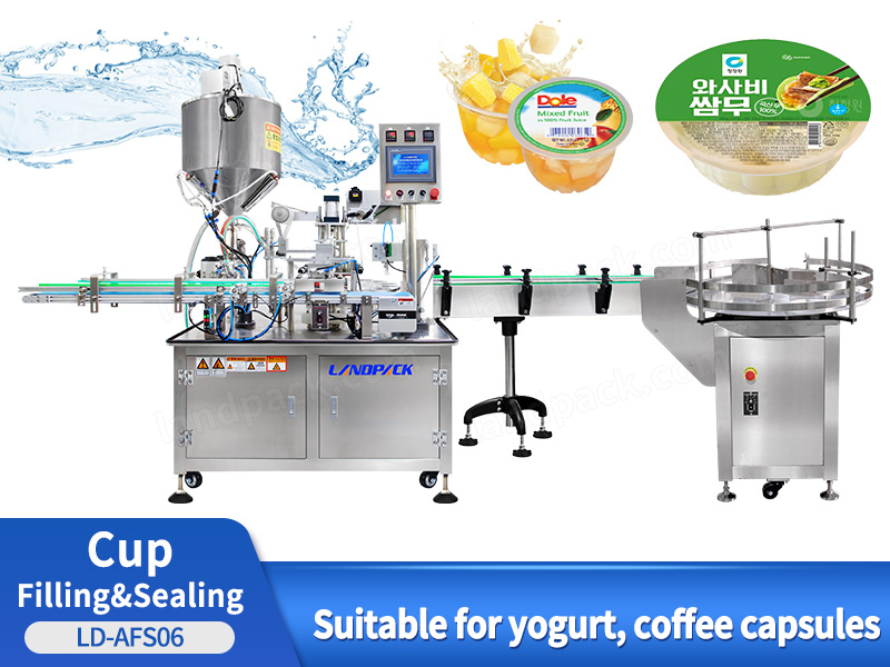 Automatic Cup Filling Sealing Machine For Pickle Soy Garlic Chilli Sauce Yogurt