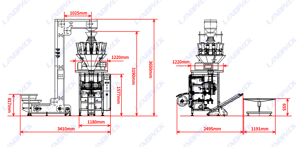 Multi Function Dry Food Frozen Food Vertical Packing Machine