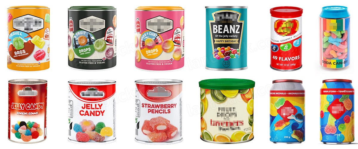 Automatic Mixed Gummies Can Tin Filling Sealing and Labeling Machine