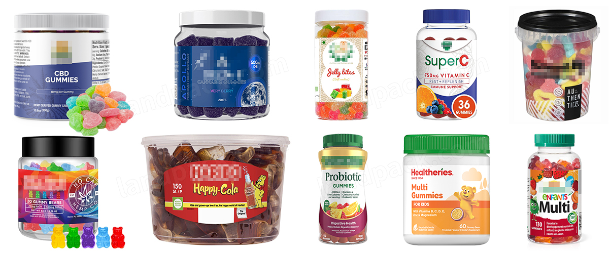 Automatic Gummy Bottle Filling Machine with Aluminum Foil Sealing Labeling Machine