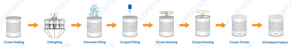 Pickled Filling Machine | Automatic Fruit Cans Filling Seaming and Coding Line