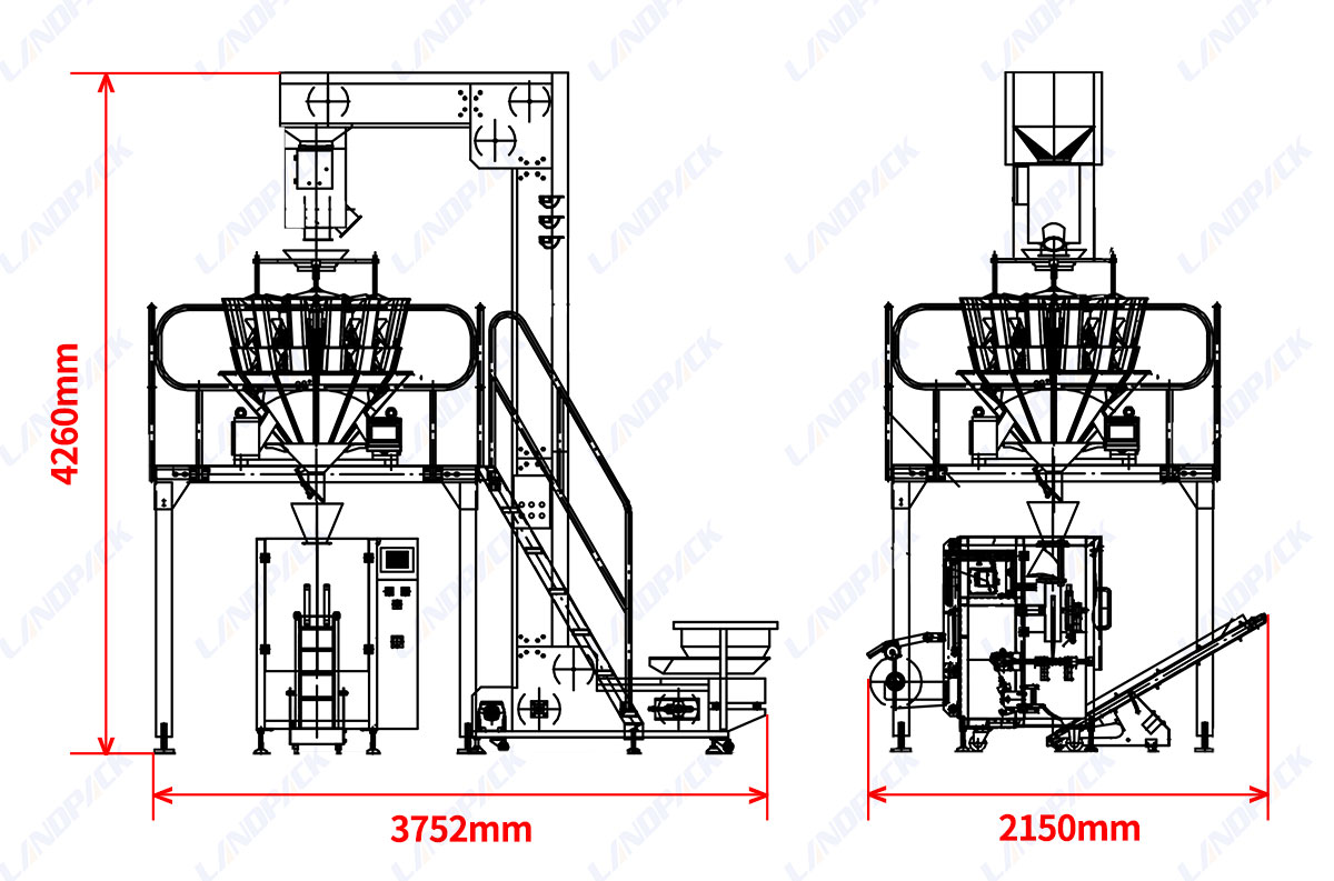 Nut Packing Machine Almond Cashew Packaging Machine With Metal Detector