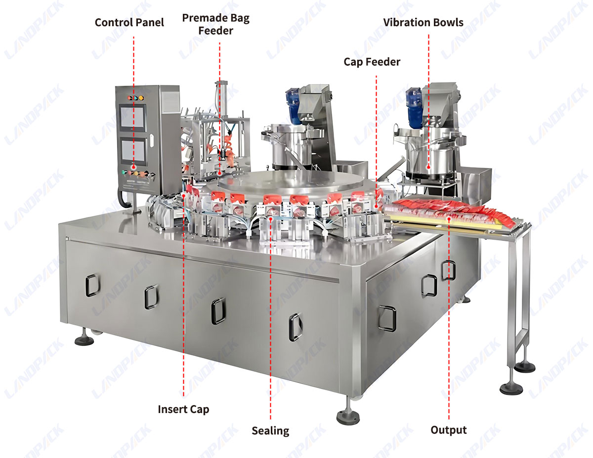 Automatic Spout Inserting Machine | Juice Ketchup Paste Spout Sealing Machine