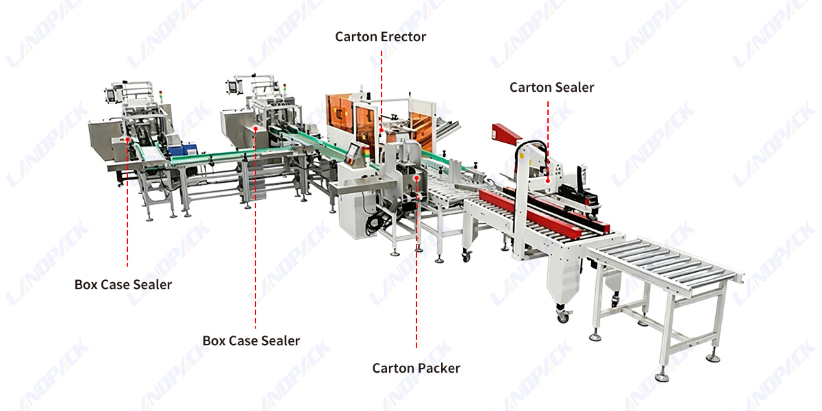 Automatic Carton Case End of Line Packaging Machinery With End Load Cartoner