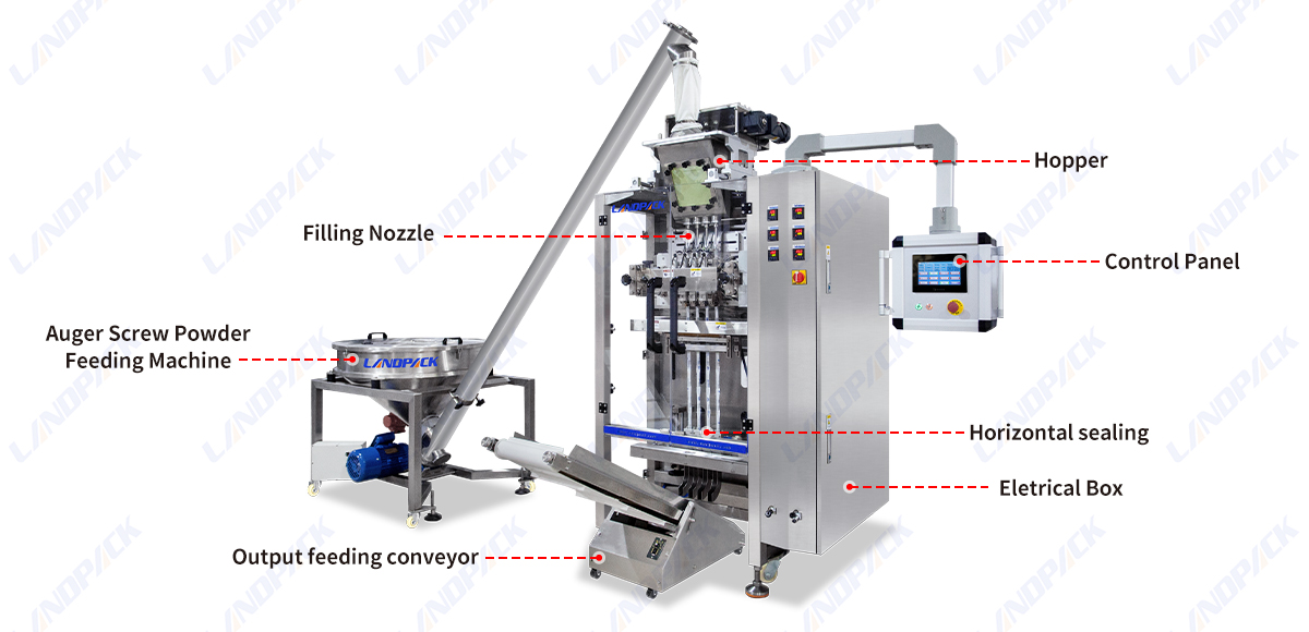 Automatic Matcha Tea Powder Packing Machine 4 Lane Stick Packing Machine