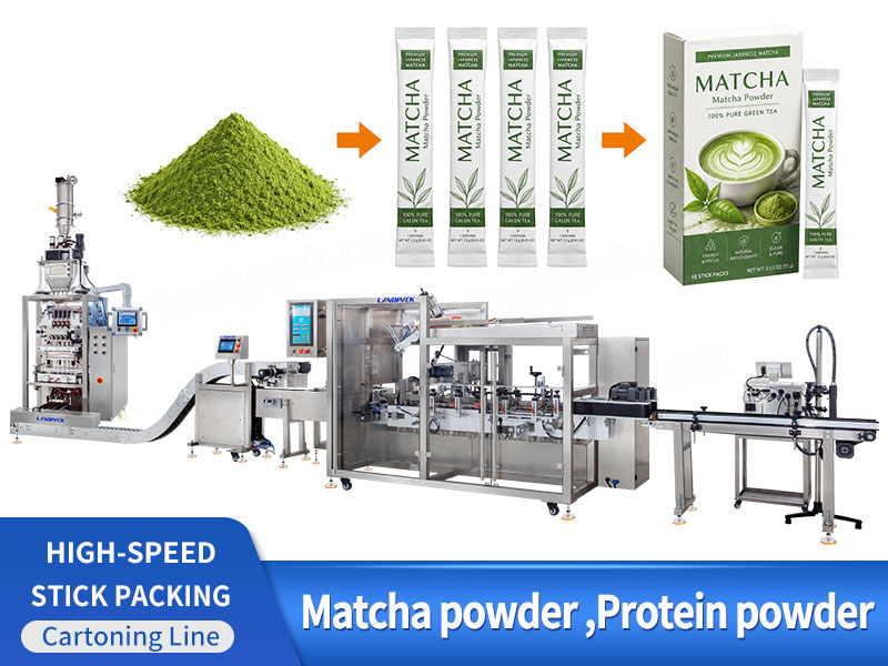 Automatic Instant Tea Powder Packing Machine Stick Counting Cartoning Line