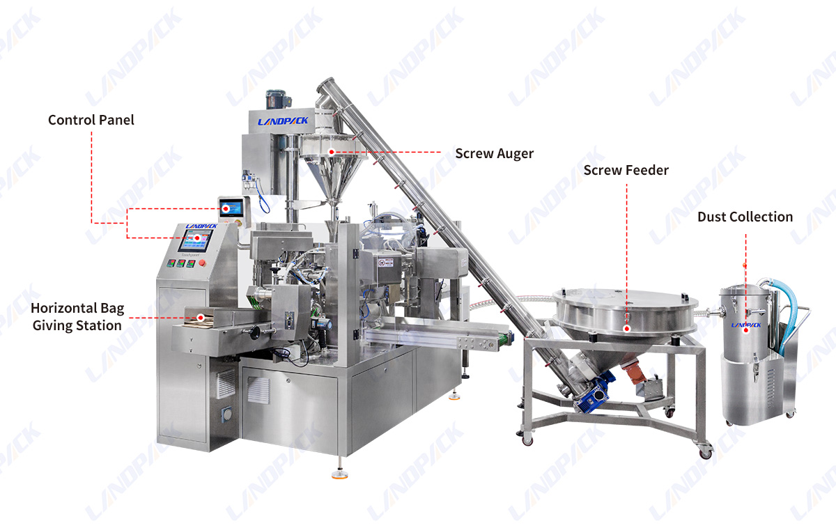 Automatic Matcha Powder Packing Machine Doypack Machine with Spoon Feeder