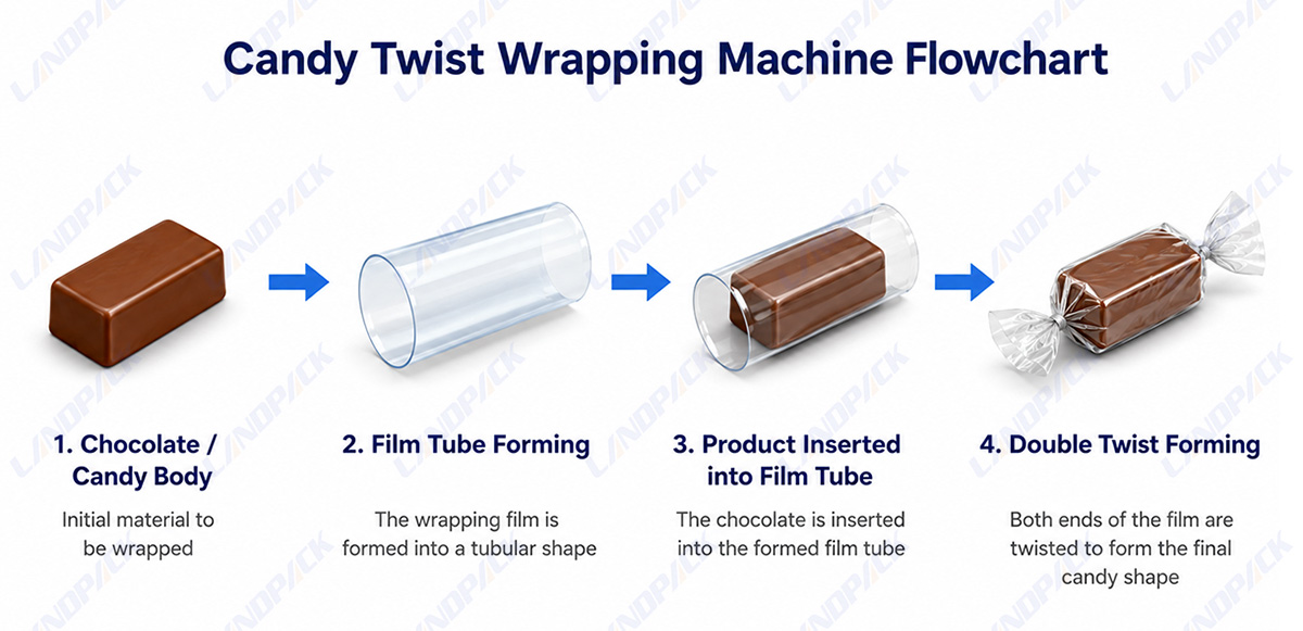 Automatic Candy Wrapping Machine Toffee Double Twist Candy Wrapping Machine