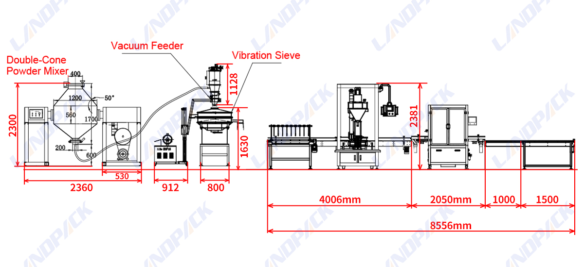 Automatic Milk Powder Tin Packing Machine Can Filling Vacuum Nitrogen Seaming Line