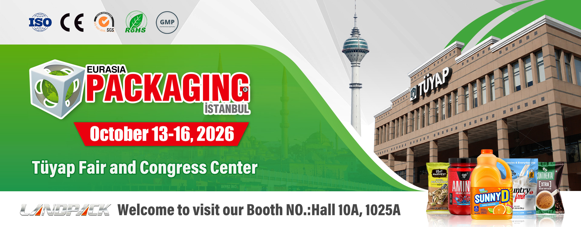 Meet LANDPACK at Eurasia Packaging Istanbul 2026 — Hall 10A, Booth 1025A