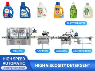 Automatic 4/6/8/10 Heads Gear Pump Liquid Filling Capping Labeling Machine Line