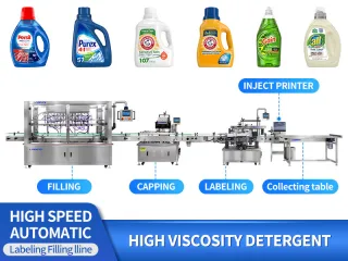 Automatic 4/6/8/10 Heads Gear Pump Liquid Filling Capping Labeling Machine Line
