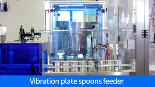 Vibration plate spoons feeder