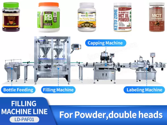 powder filling machine bottle